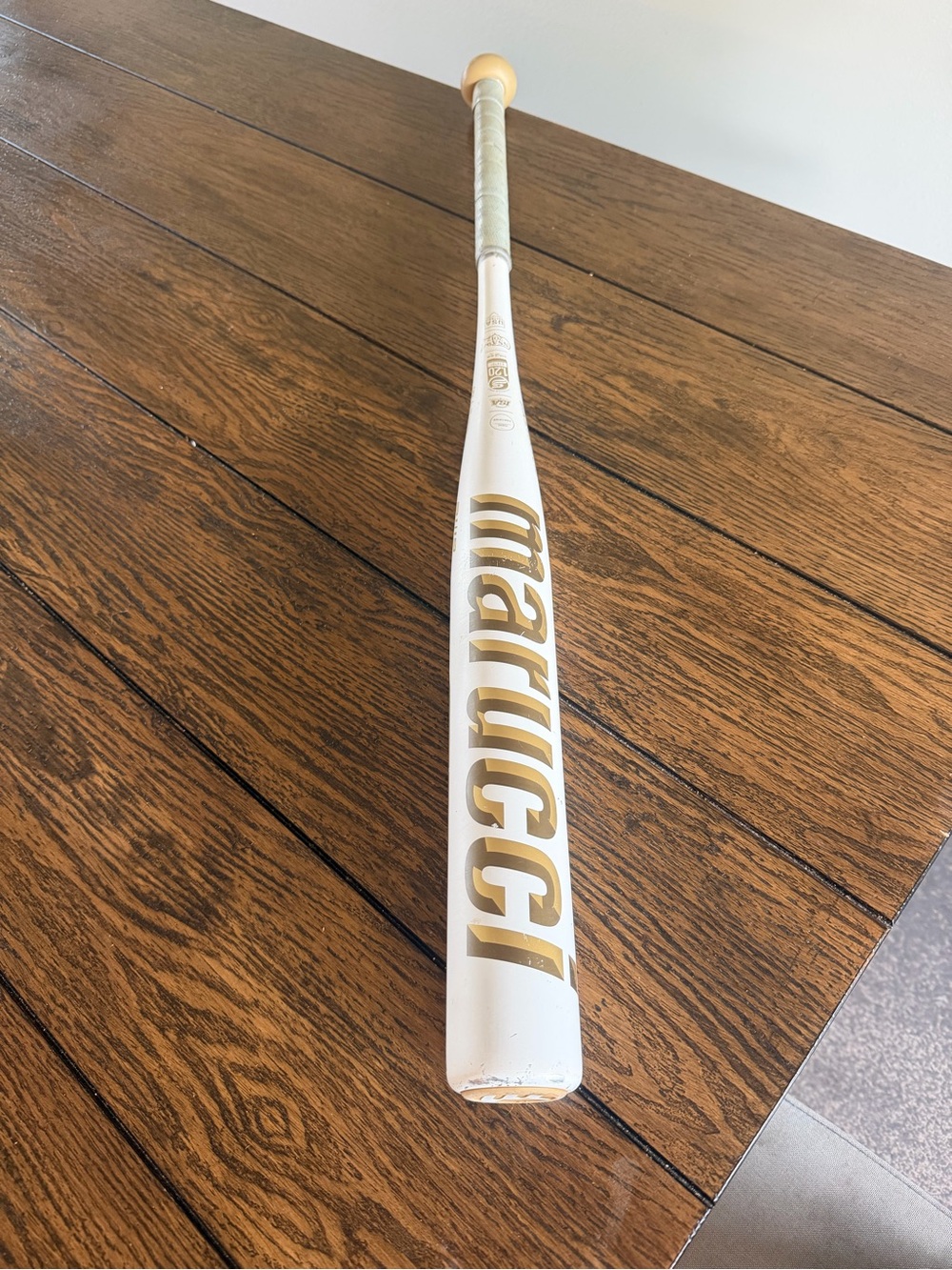 Marucci Kids White and Gold Youth Baseball Bat